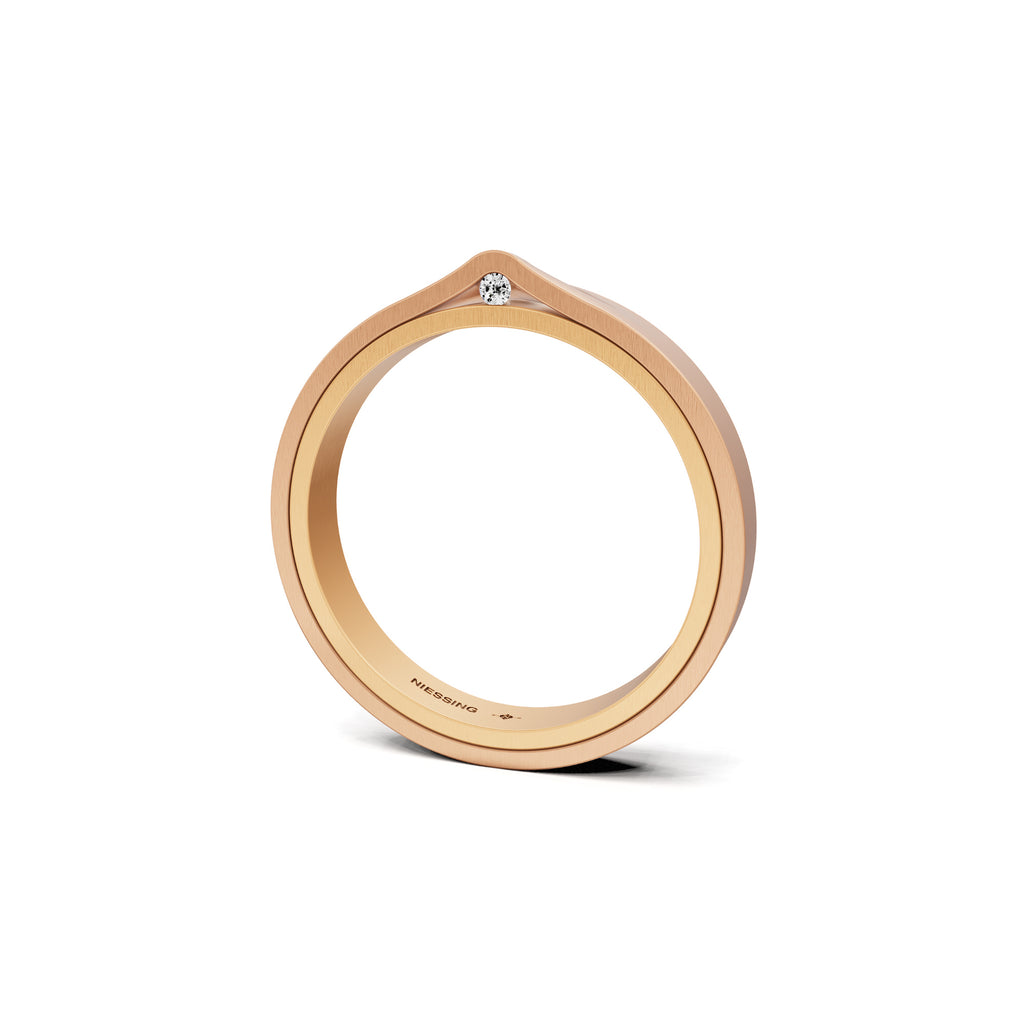 Niessing Refugium Trauring (N351536-3mm-satin-fr-cr) mit Diamant