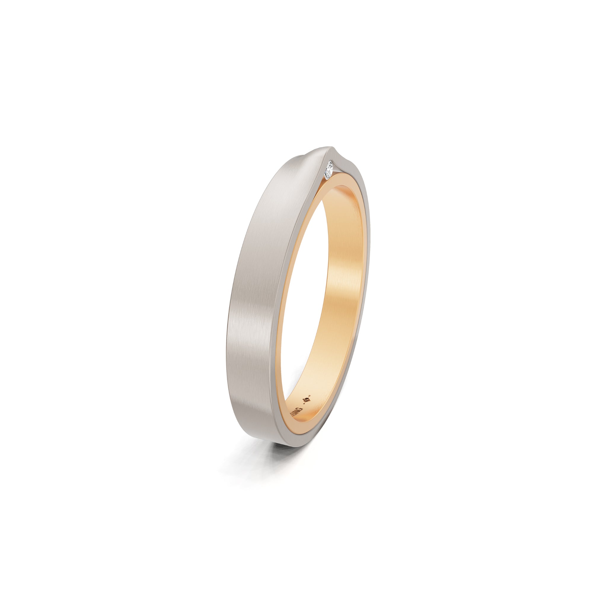 Niessing Refugium Trauring (N351536-3mm-satin-fr-fg) mit Diamant