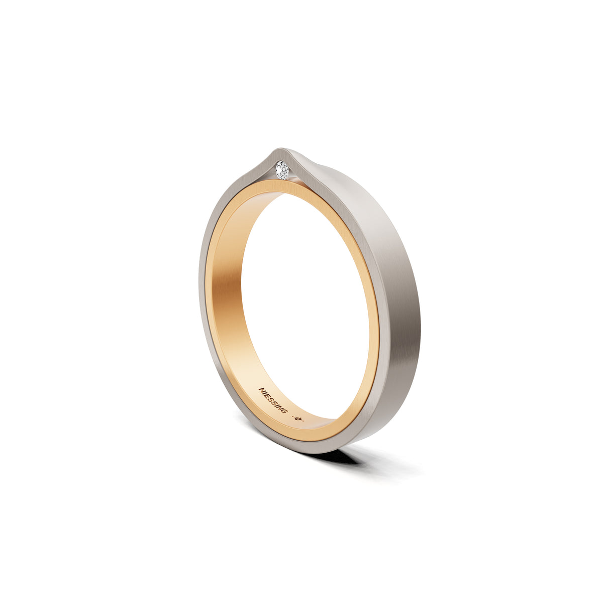 Niessing Refugium Trauring (N351536-3mm-satin-fr-fg) mit Diamant