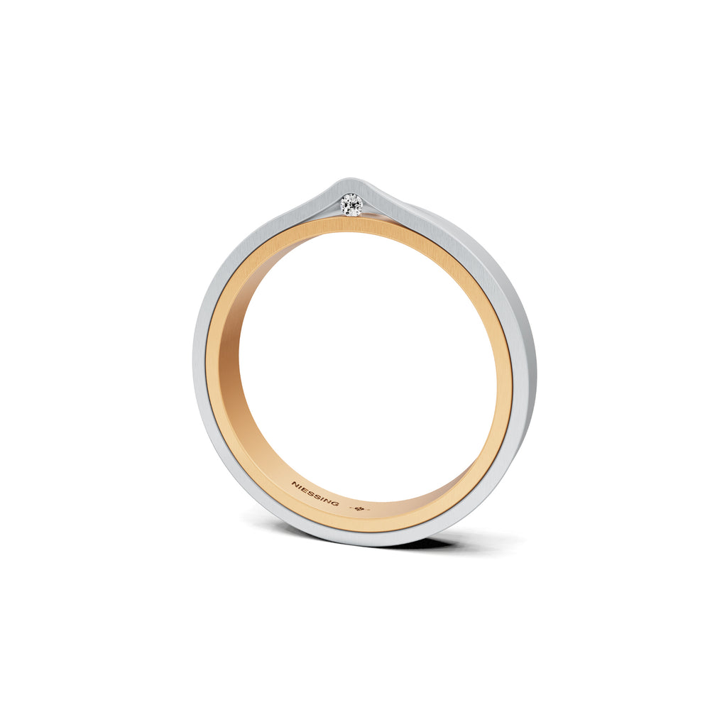 Niessing Refugium Trauring (N351536-3mm-satin-fr-pt) aus Platin mit Diamant