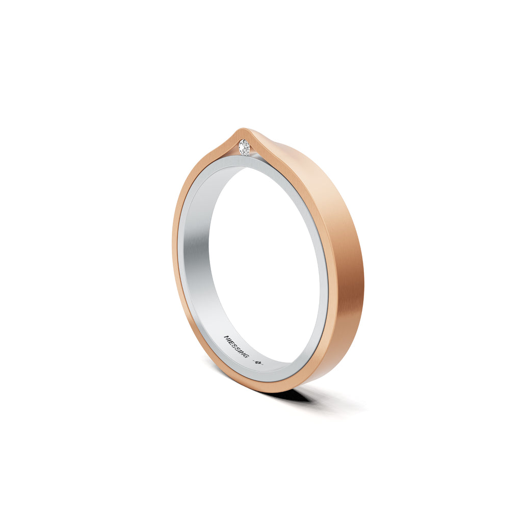 Niessing Refugium Trauring (N351536-3mm-satin-pt-cr) aus Platin mit Diamant