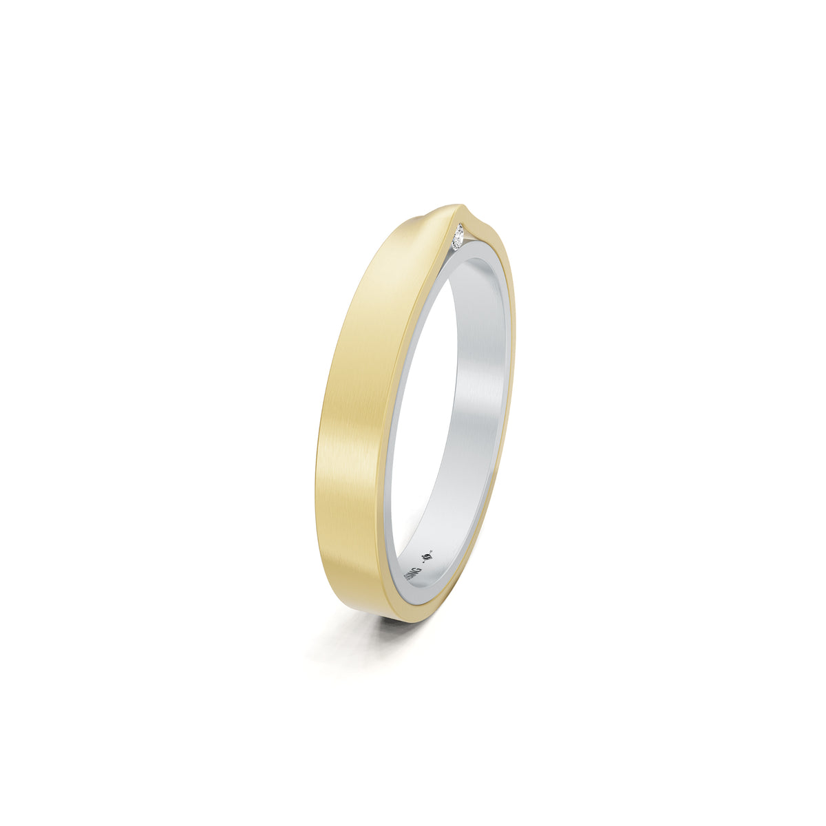Niessing Refugium Trauring (N351536-3mm-satin-pt-cy) aus Platin mit Diamant