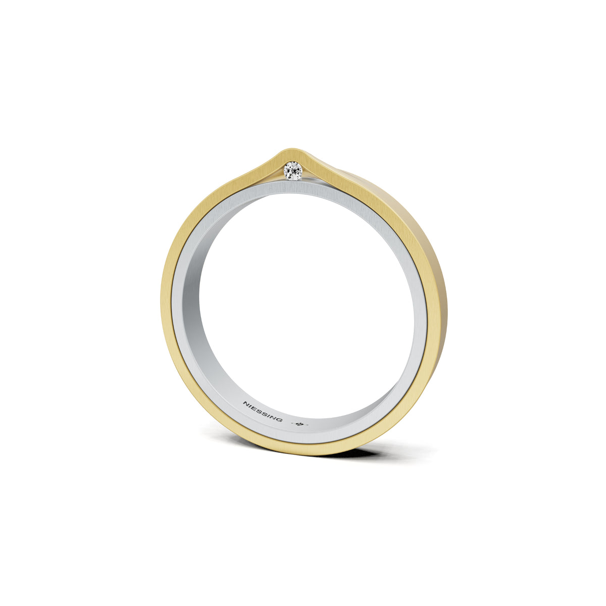 Niessing Refugium Trauring (N351536-3mm-satin-pt-cy) aus Platin mit Diamant