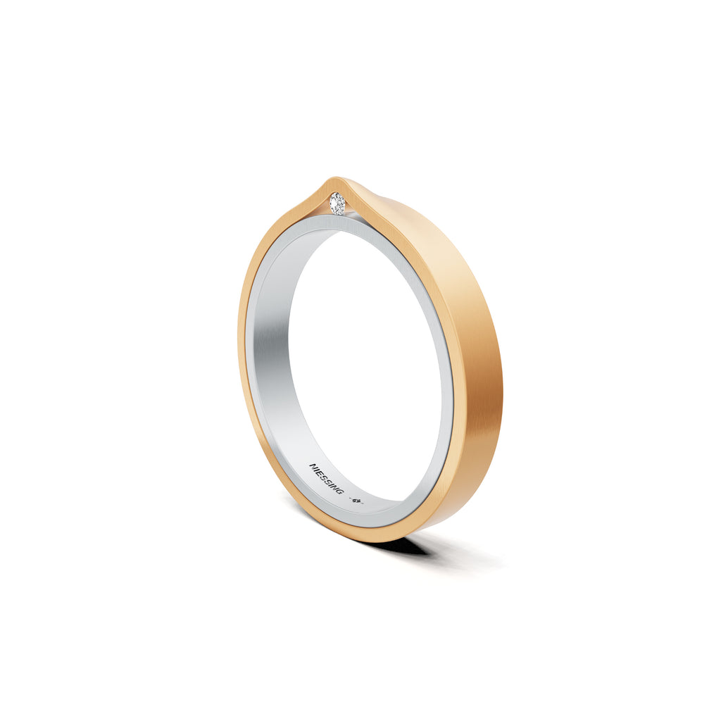 Niessing Refugium Trauring (N351536-3mm-satin-pt-fr) aus Platin mit Diamant