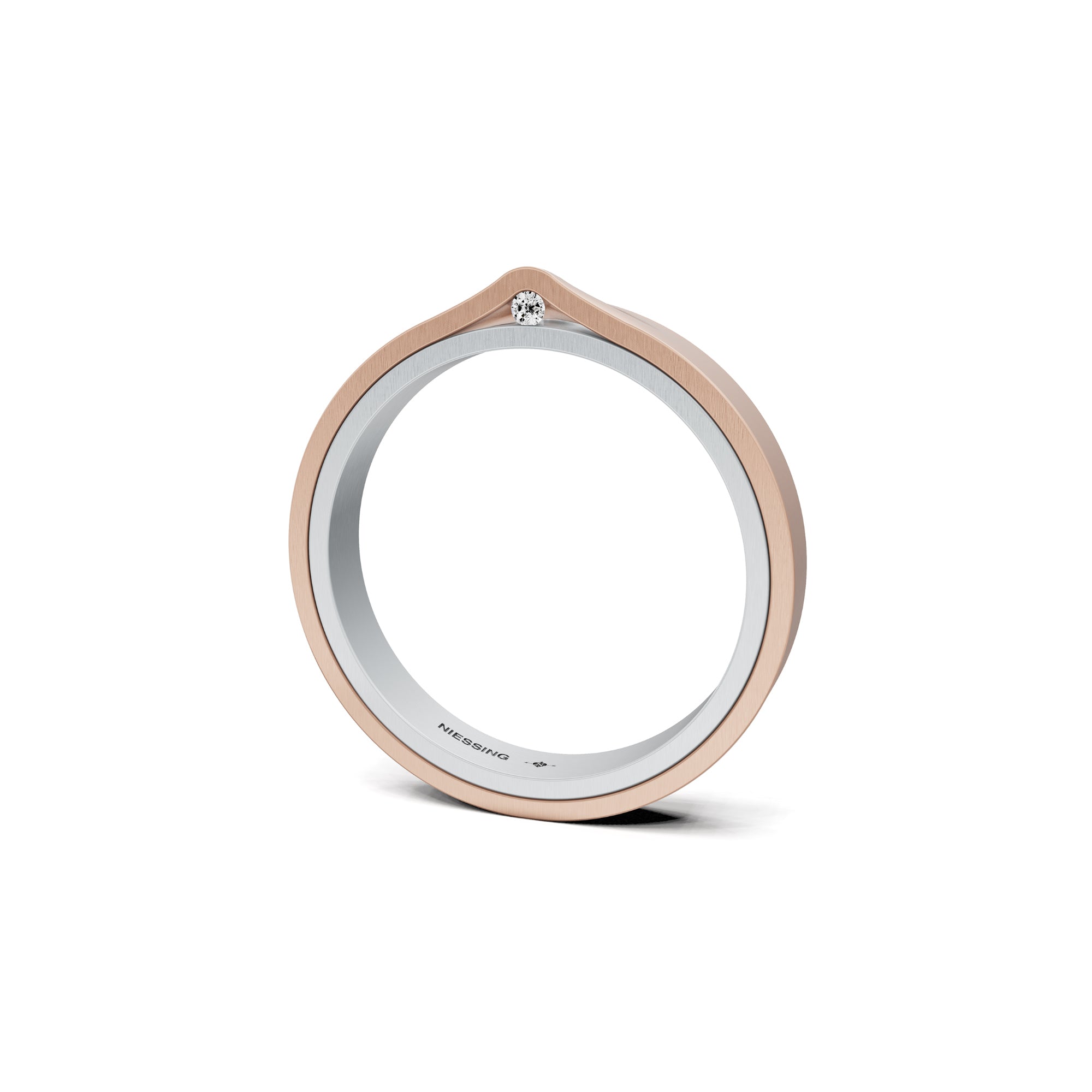 Niessing Refugium Trauring (N351536-3mm-satin-pt-rw) aus Platin mit Diamant