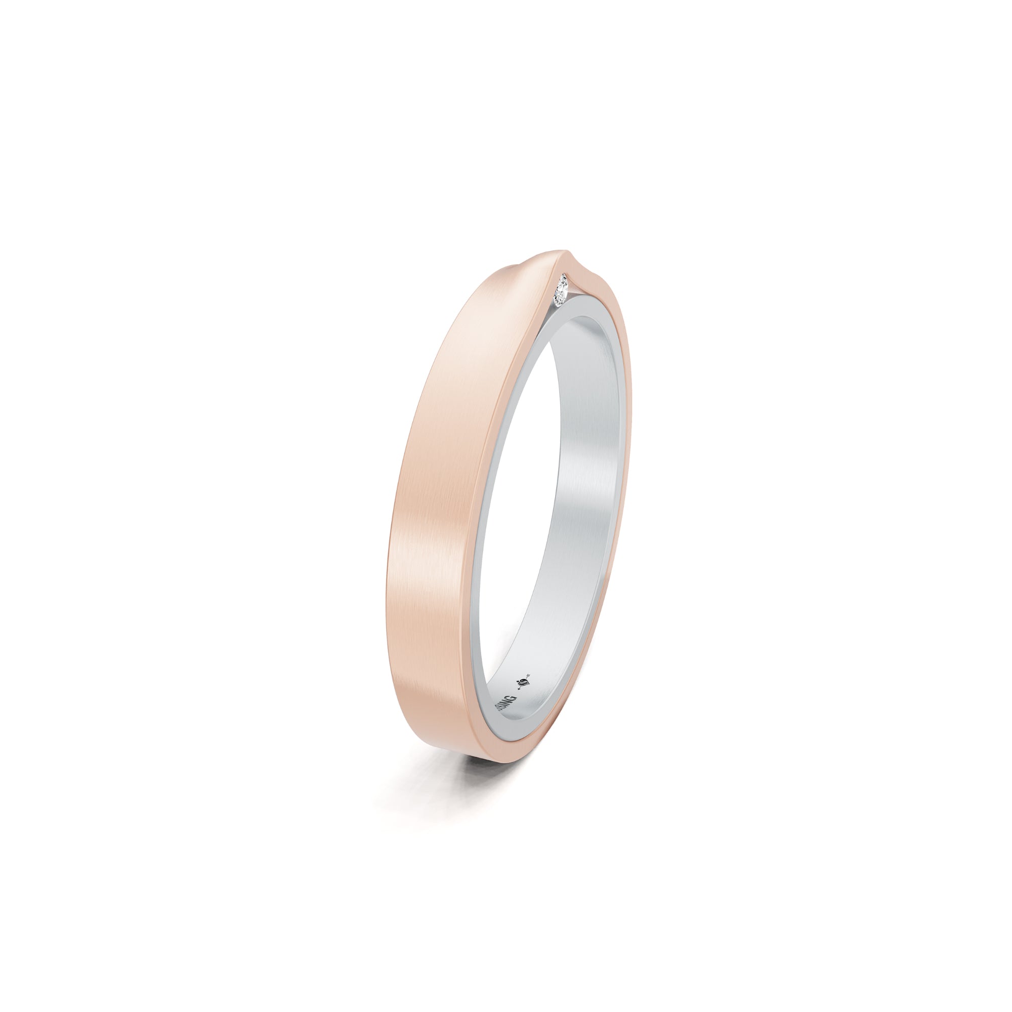 Niessing Refugium Trauring (N351536-3mm-satin-pt-sug) aus Platin mit Diamant