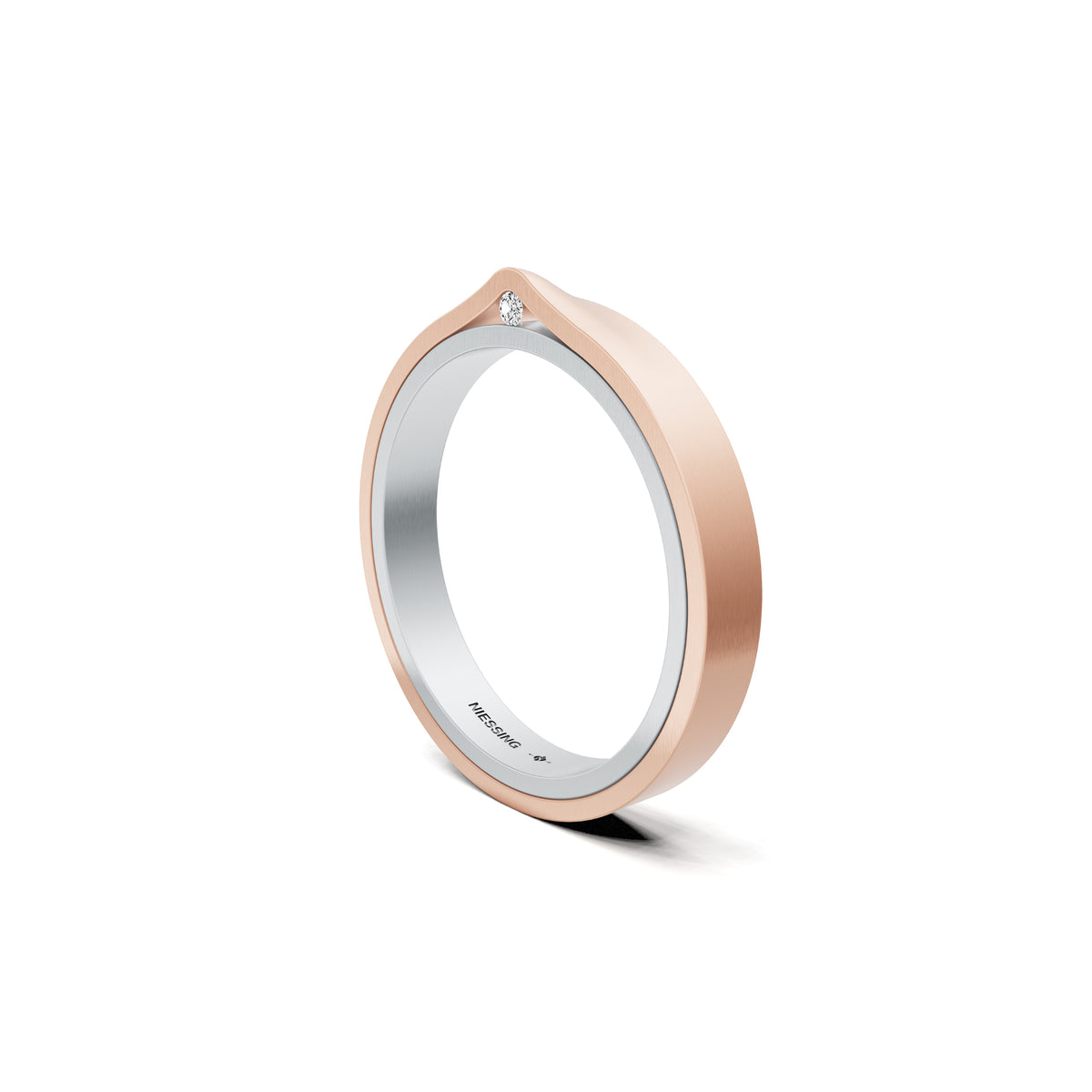 Niessing Refugium Trauring (N351536-3mm-satin-pt-sug) aus Platin mit Diamant