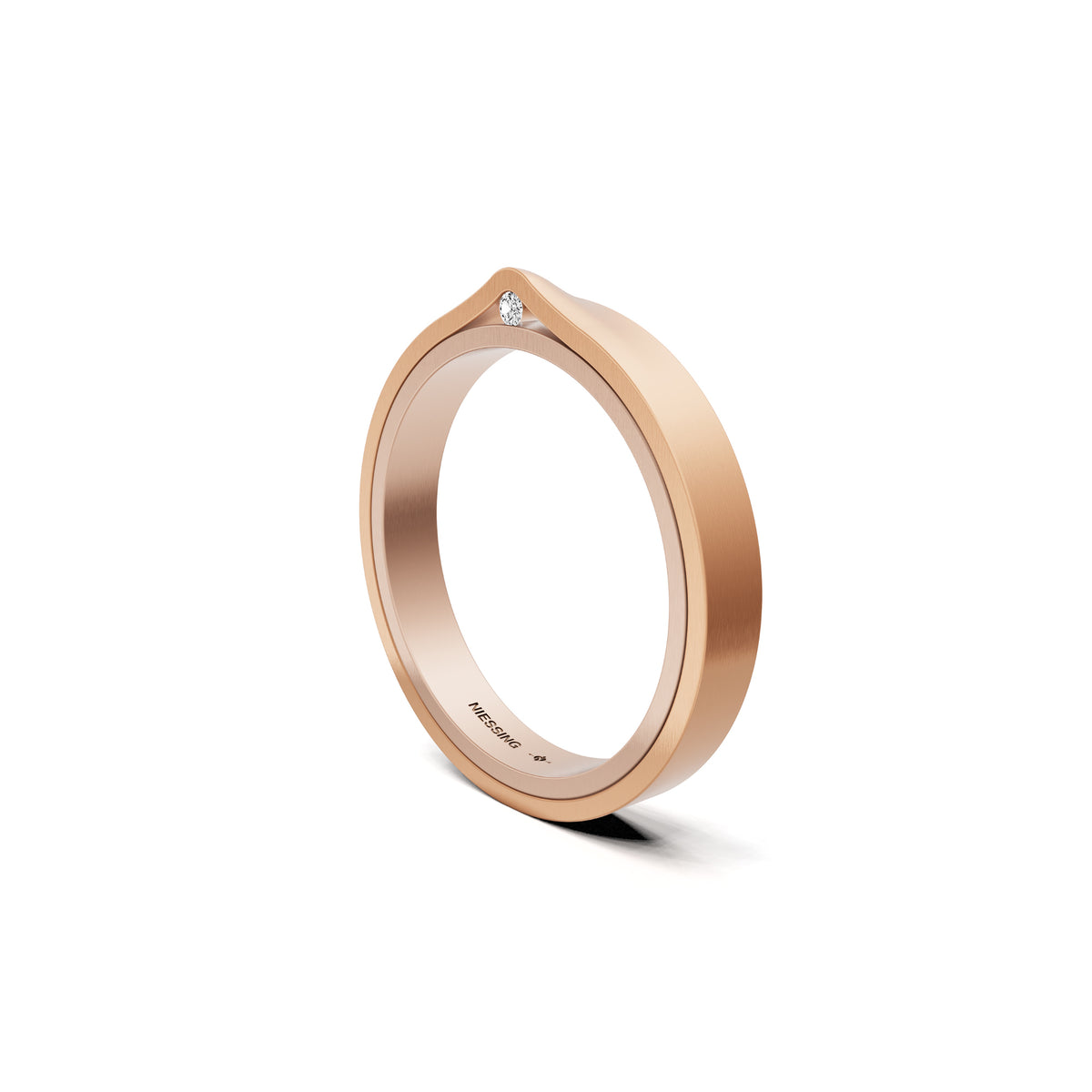 Niessing Refugium Trauring (N351536-3mm-satin-rw-cr) mit Diamant