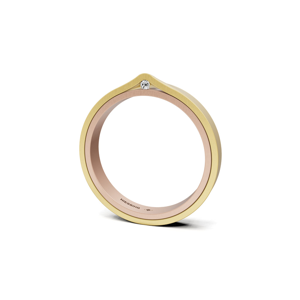 Niessing Refugium Trauring (N351536-3mm-satin-rw-cy) mit Diamant