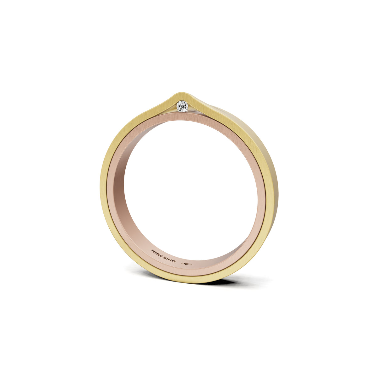 Niessing Refugium Trauring (N351536-3mm-satin-rw-cy) mit Diamant
