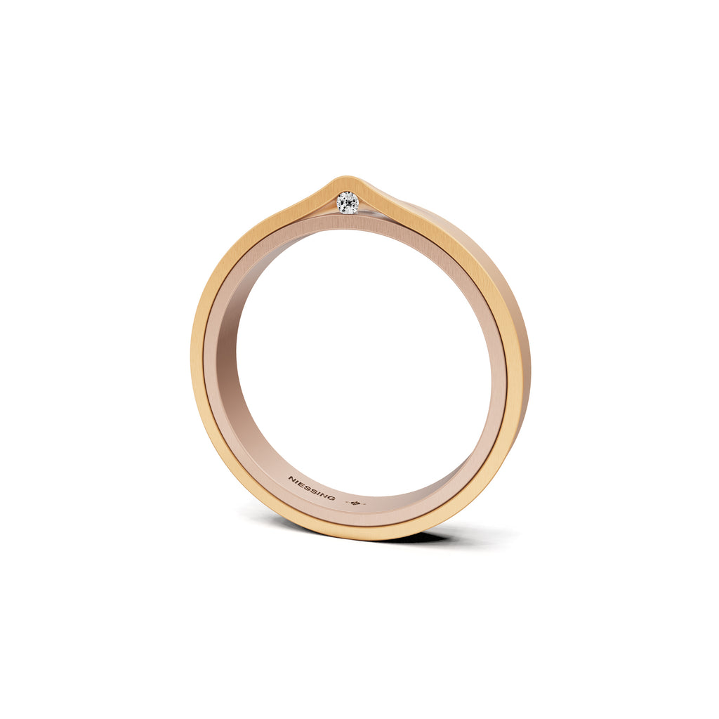 Niessing Refugium Trauring (N351536-3mm-satin-rw-fr) mit Diamant