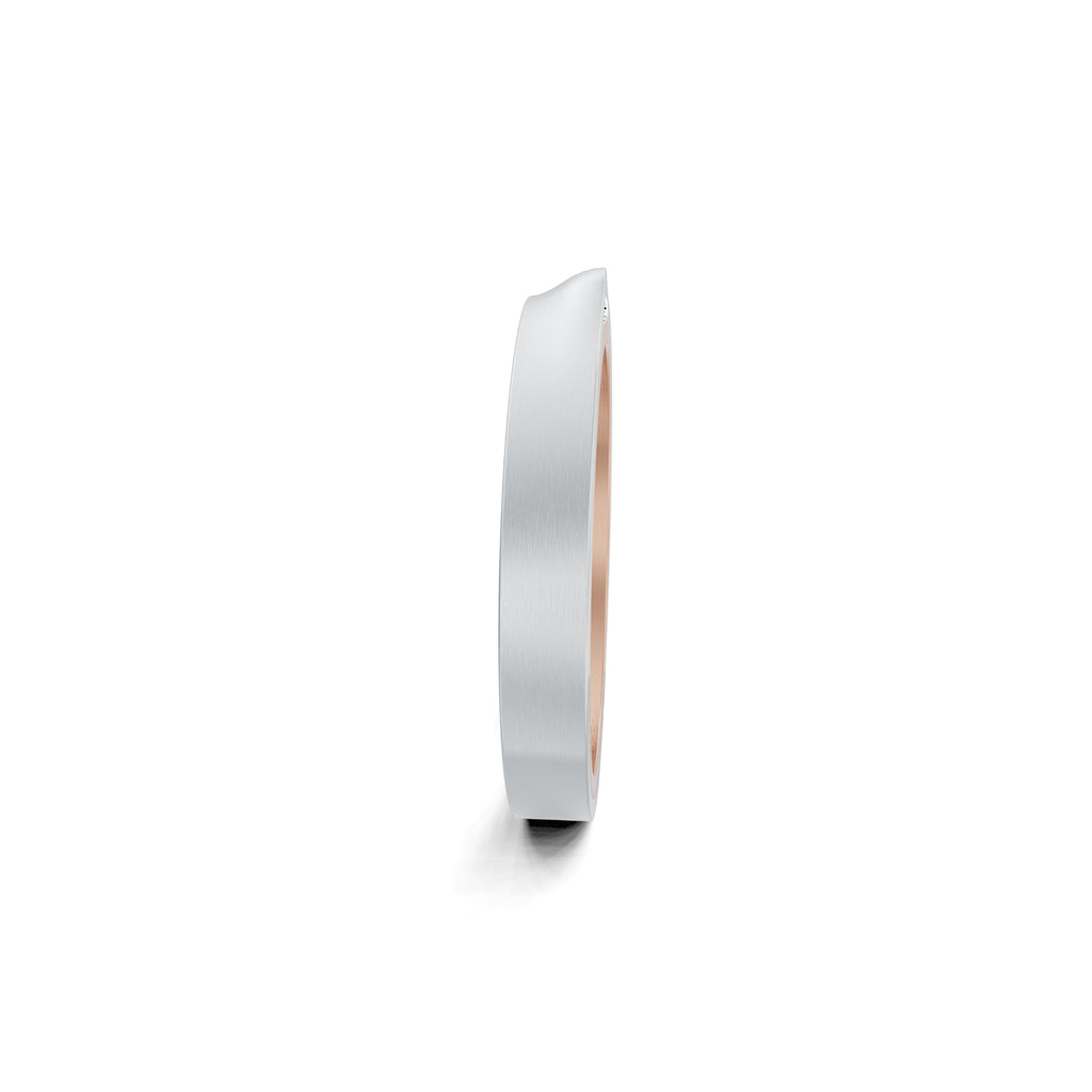 Niessing Refugium Trauring (N351536-3mm-satin-rw-pt) aus Platin mit Diamant