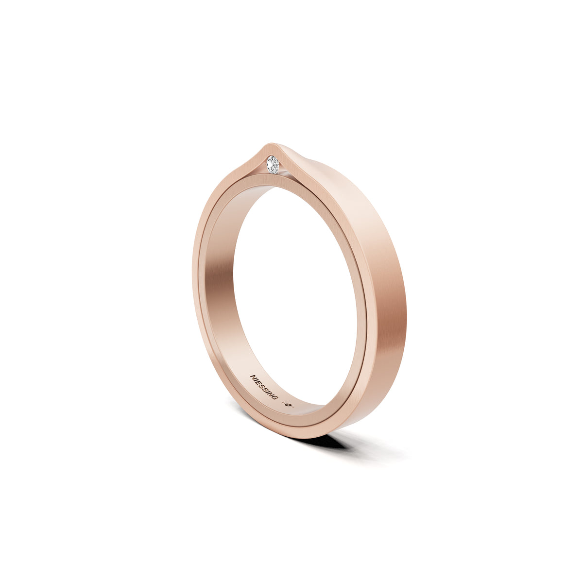 Niessing Refugium Trauring (N351536-3mm-satin-rw-sug) mit Diamant