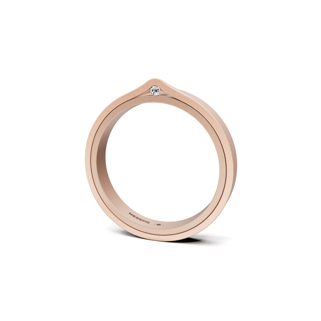 Niessing Refugium Trauring (N351536-3mm-satin-rw-sug) mit Diamant