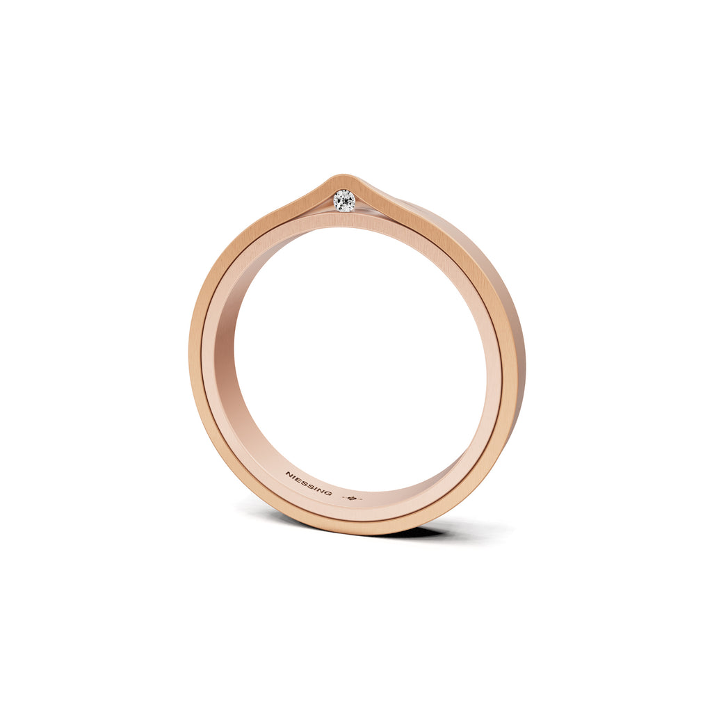 Niessing Refugium Trauring (N351536-3mm-satin-sug-cr) mit Diamant