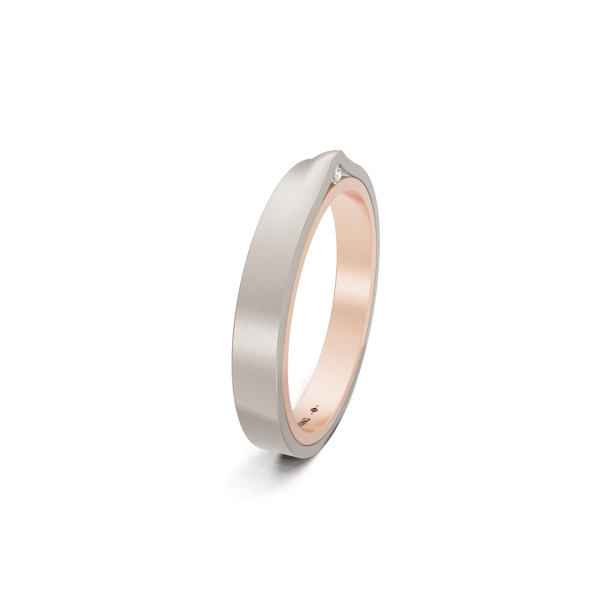 Niessing Refugium Trauring (N351536-3mm-satin-sug-fg) mit Diamant