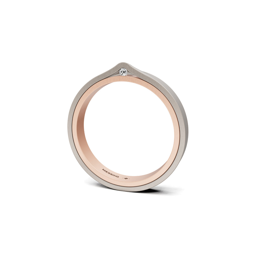 Niessing Refugium Trauring (N351536-3mm-satin-sug-fg) mit Diamant