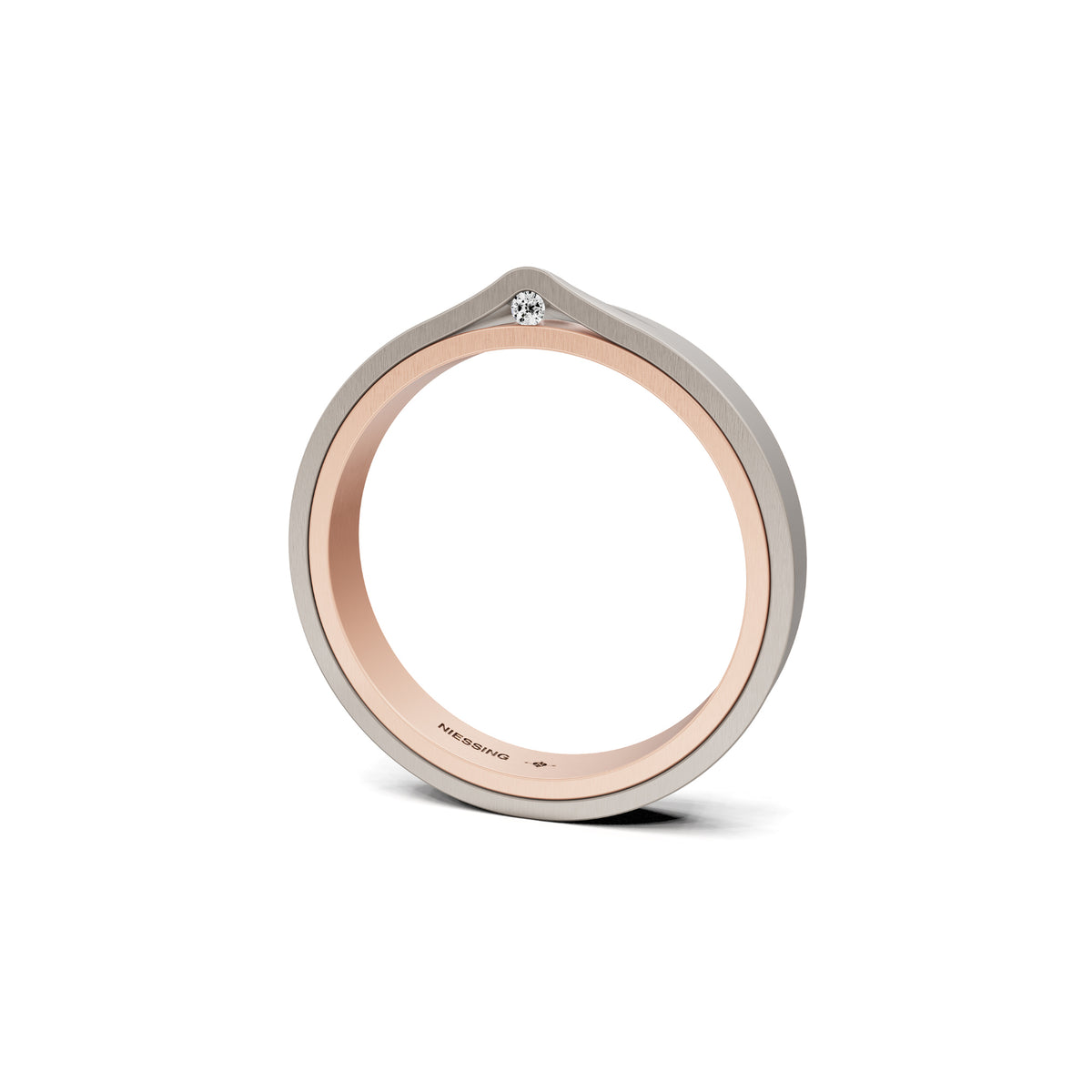 Niessing Refugium Trauring (N351536-3mm-satin-sug-fg) mit Diamant