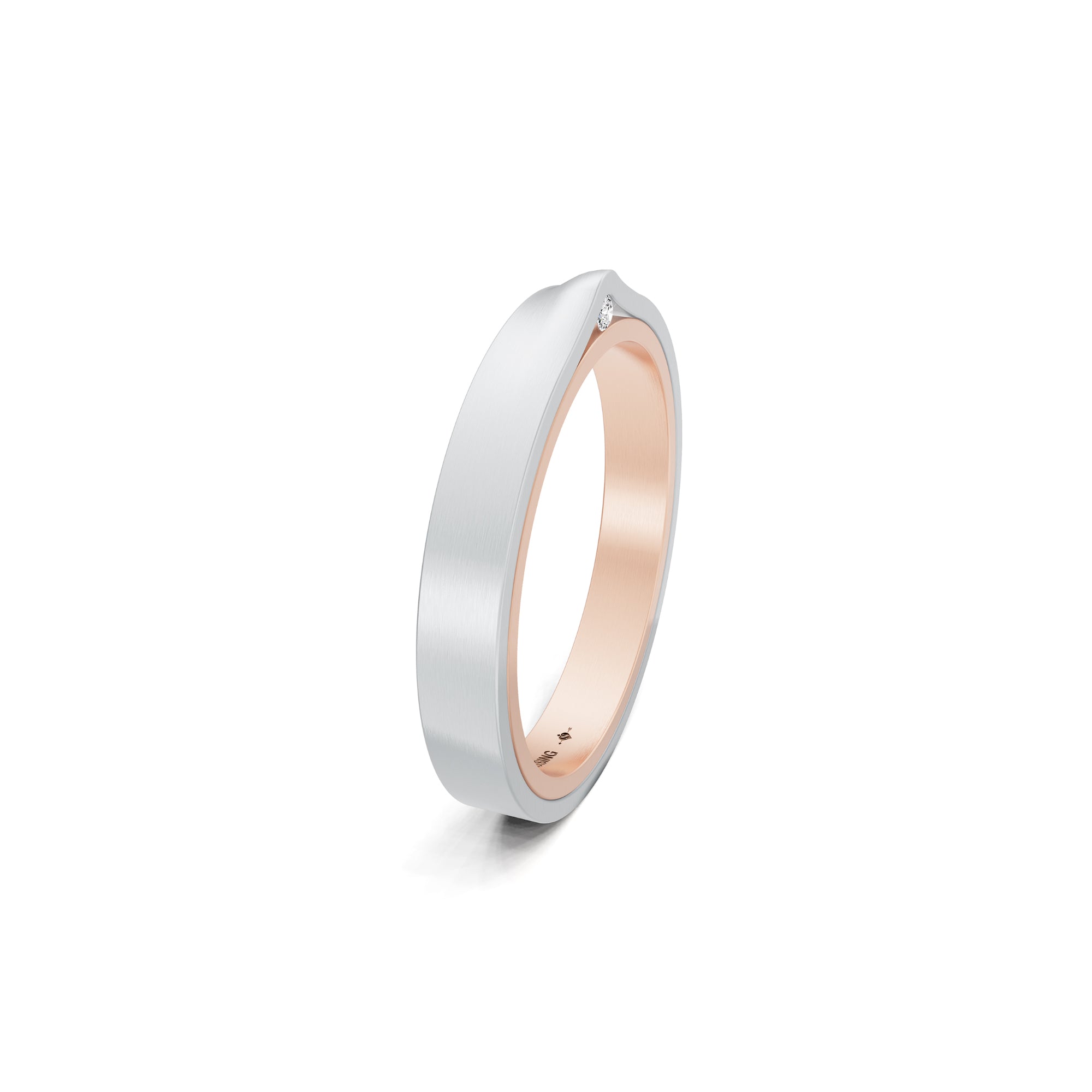 Niessing Refugium Trauring (N351536-3mm-satin-sug-pt) aus Platin mit Diamant