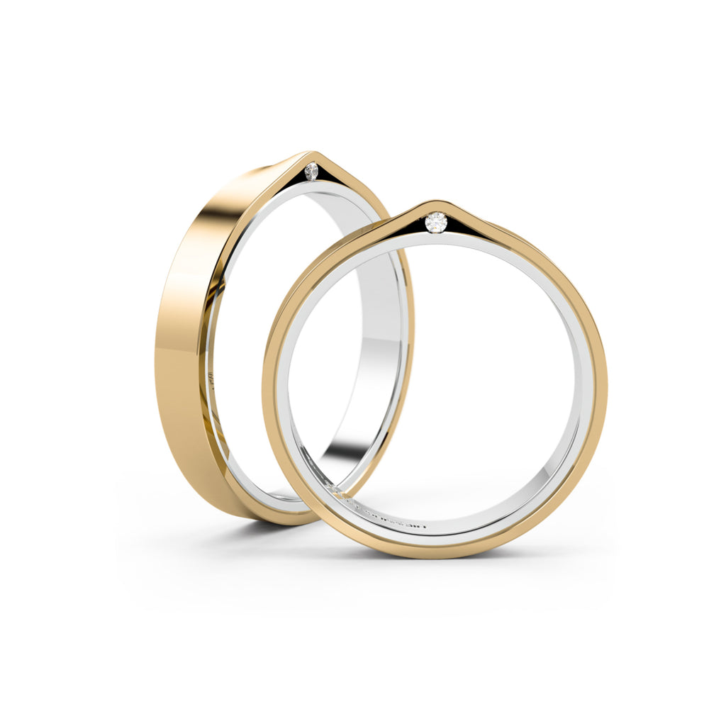 Niessing Refugium Trauringe - N351536-3.5mm (5mm-1br-gloss-pt-cy) aus Platin mit Diamant