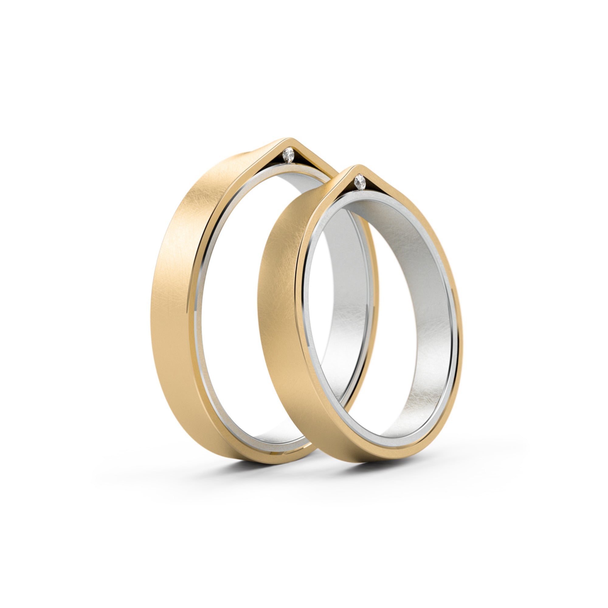 Niessing Refugium Trauringe - N351536-3.5mm (5mm-1br-nature-pt-cy) aus Platin mit Diamant