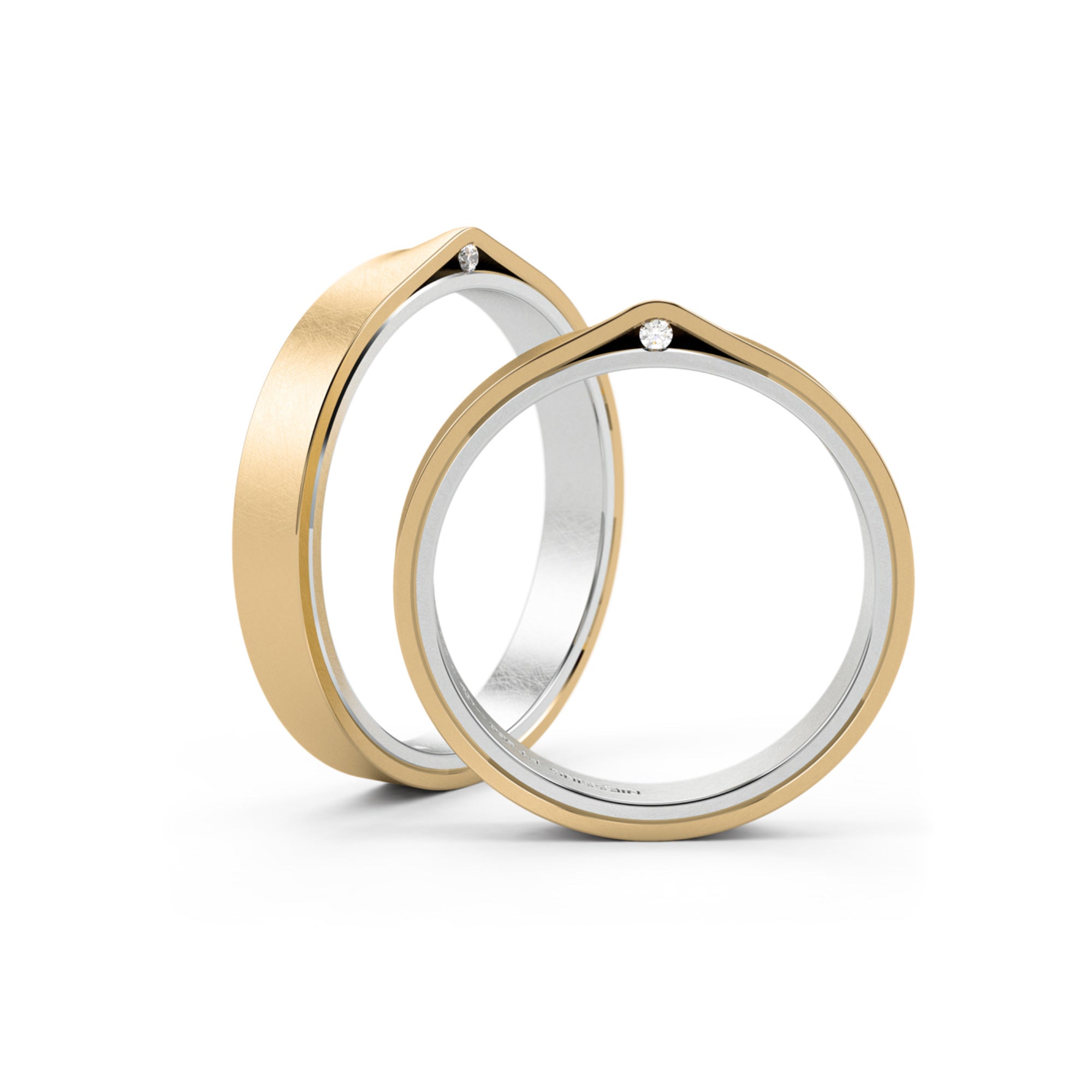 Niessing Refugium Trauringe - N351536-3.5mm (5mm-1br-nature-pt-cy) aus Platin mit Diamant