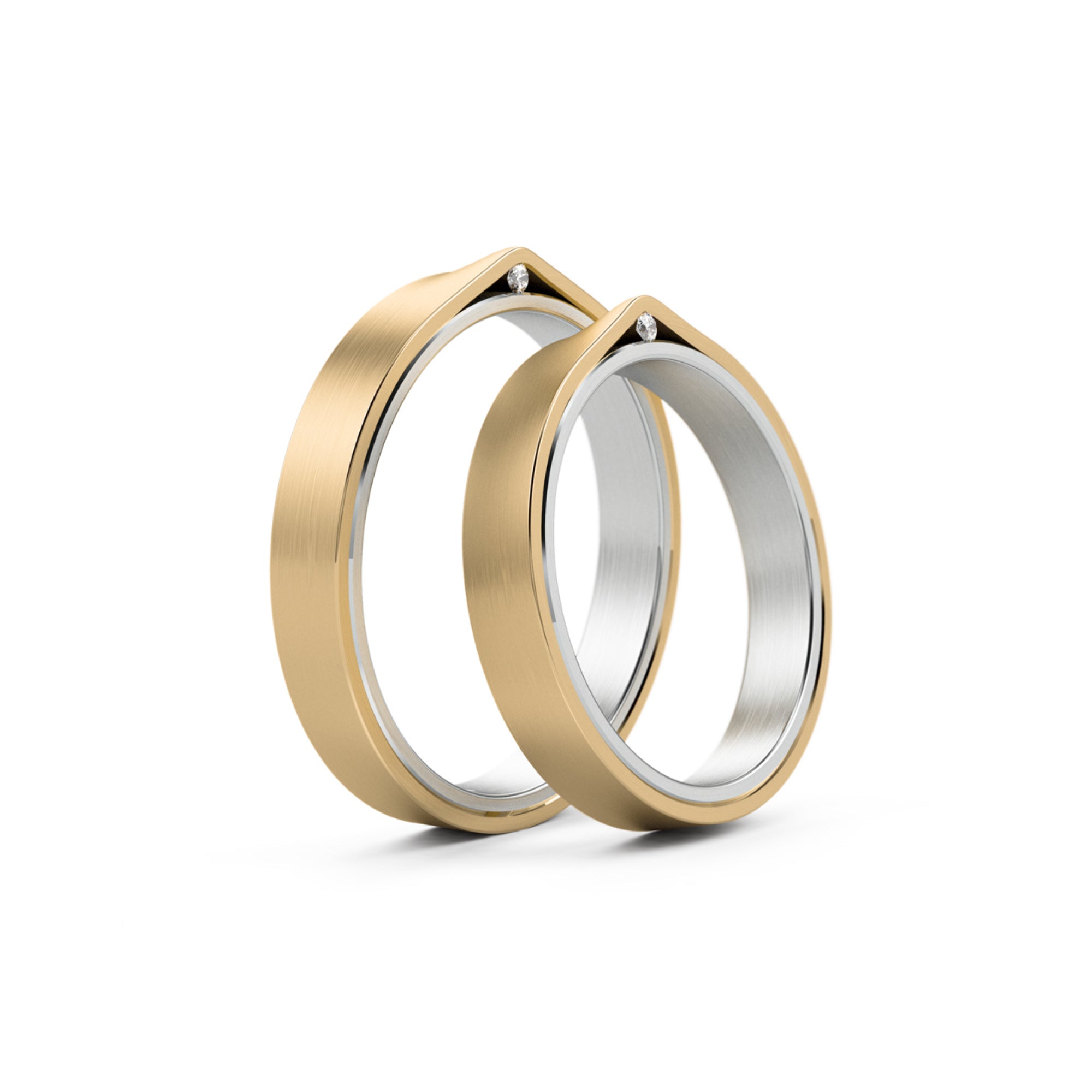 Niessing Refugium Trauringe - N351536-3.5mm (5mm-1br-satin-pt-cy) aus Platin mit Diamant