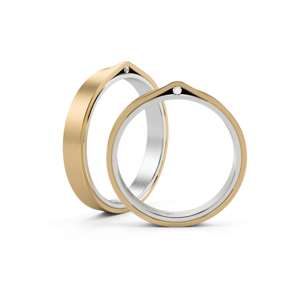 Niessing Refugium Trauringe - N351536-3.5mm (5mm-1br-satin-pt-cy) aus Platin mit Diamant