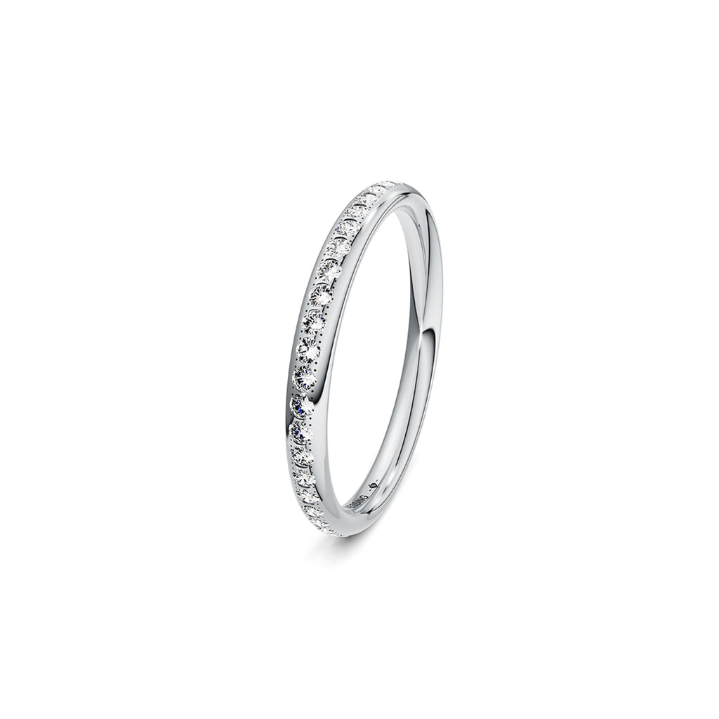 Niessing Satellite Colors oval Ring (N321570-46br-gvs2-gloss-pt) aus Platin mit Diamant