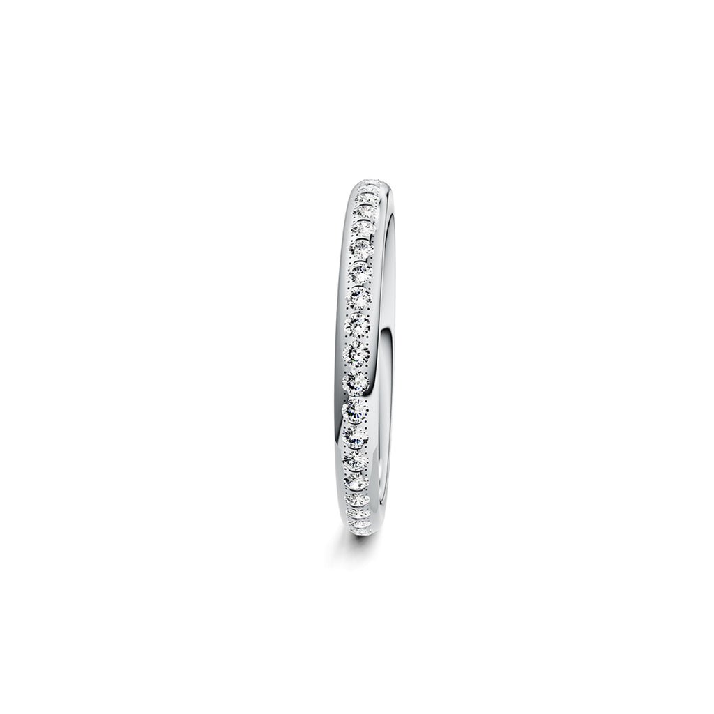 Niessing Satellite Colors oval Ring (N321570-46br-gvs2-gloss-pt) aus Platin mit Diamant