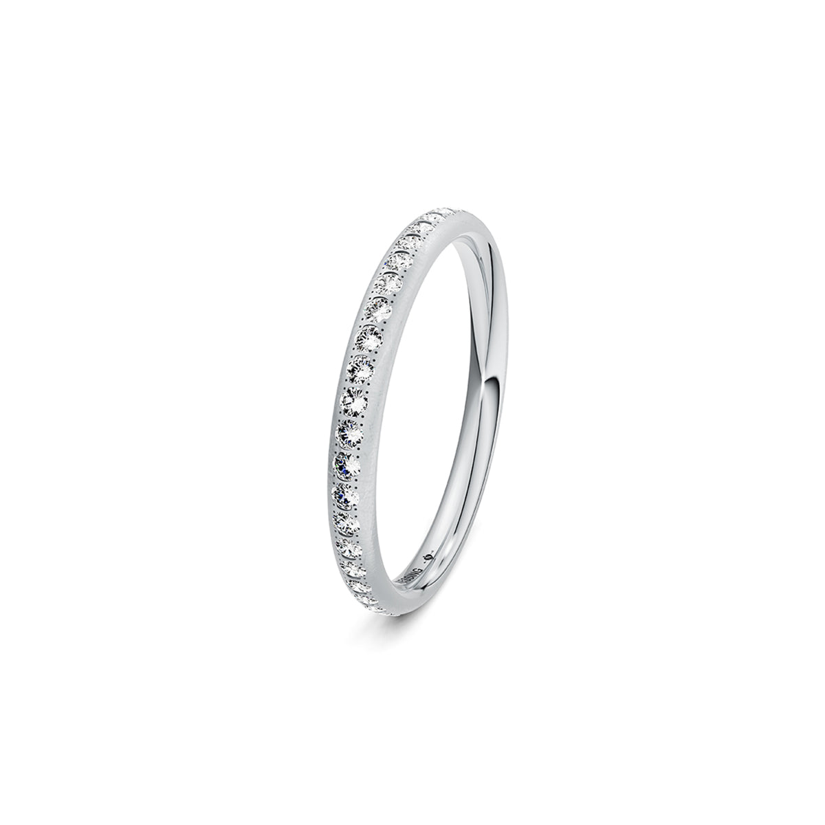 Niessing Satellite Colors oval Ring (N321570-46br-gvs2-nature-pt) aus Platin mit Diamant