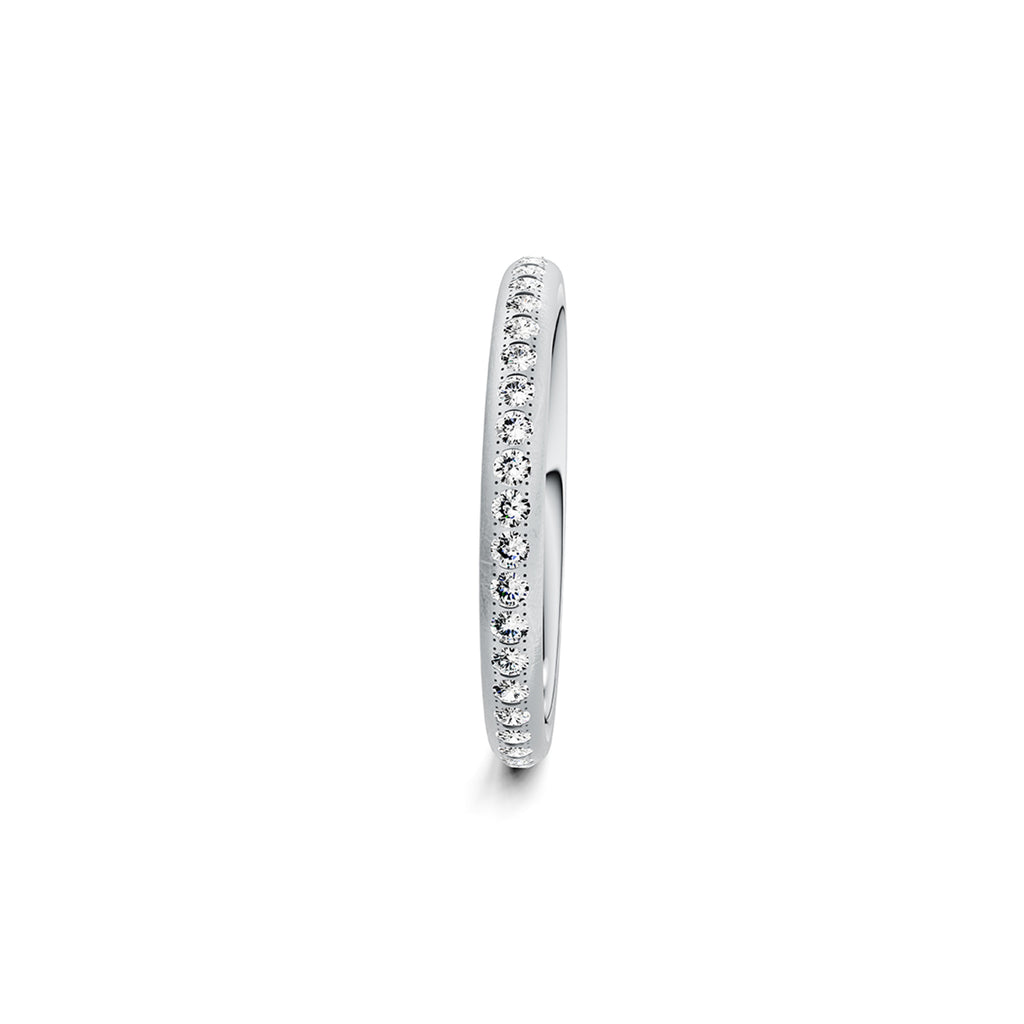 Niessing Satellite Colors oval Ring (N321570-46br-gvs2-nature-pt) aus Platin mit Diamant