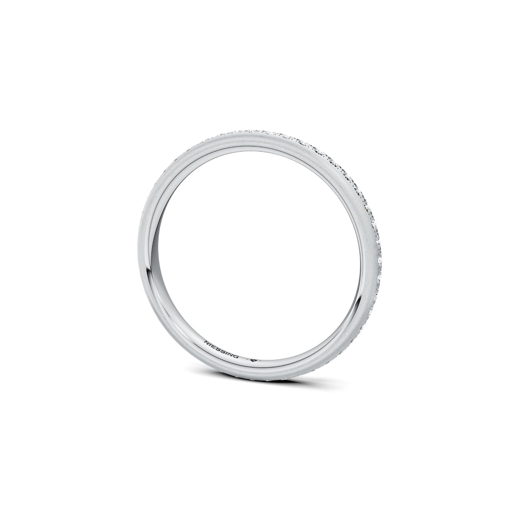 Niessing Satellite Colors oval Ring (N321570-46br-gvs2-nature-pt) aus Platin mit Diamant