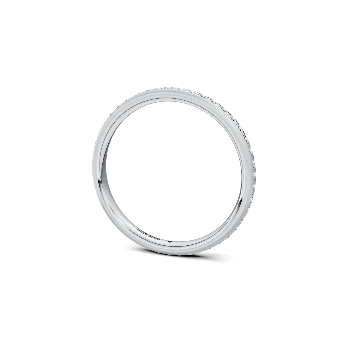 Niessing Satellite Colors oval Ring (N321570-46br-gvs2-nature-pt) aus Platin mit Diamant