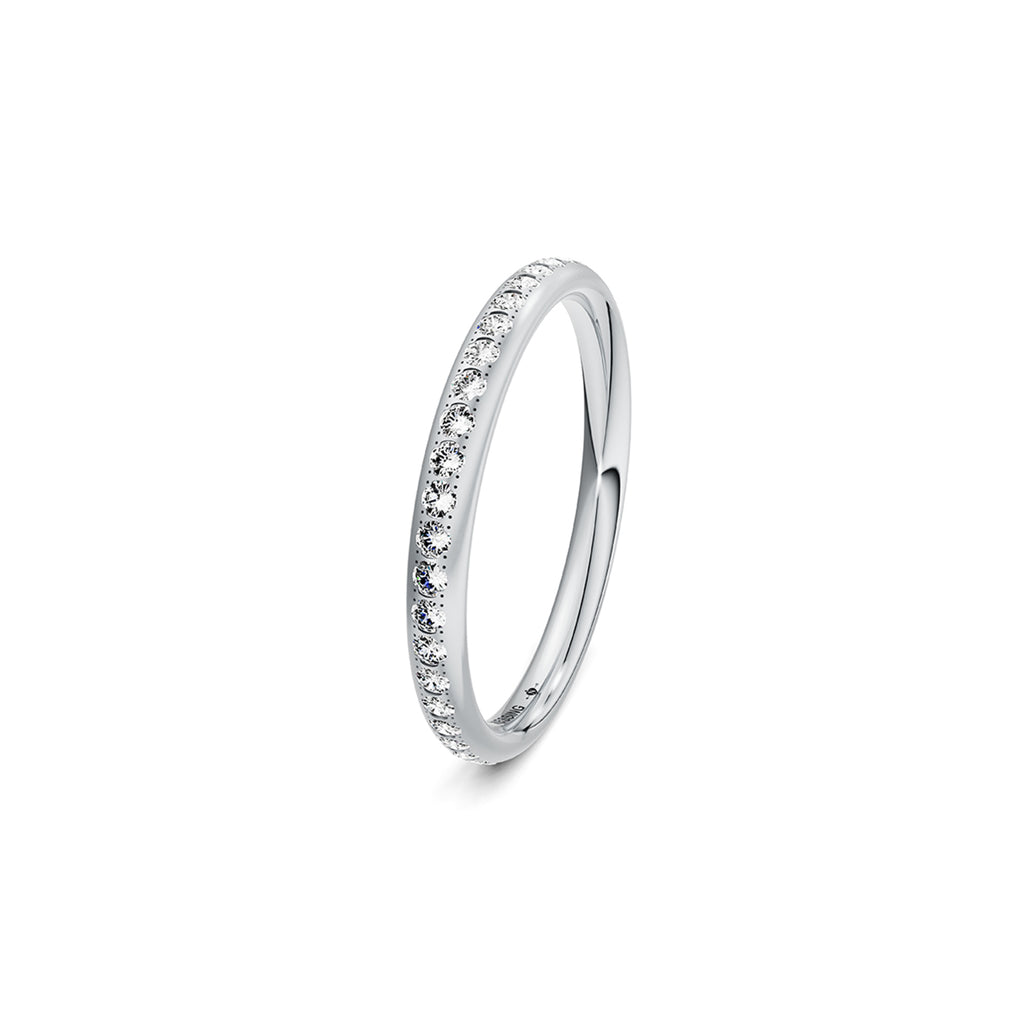 Niessing Satellite Colors oval Ring (N321570-46br-gvs2-satin-pt) aus Platin mit Diamant