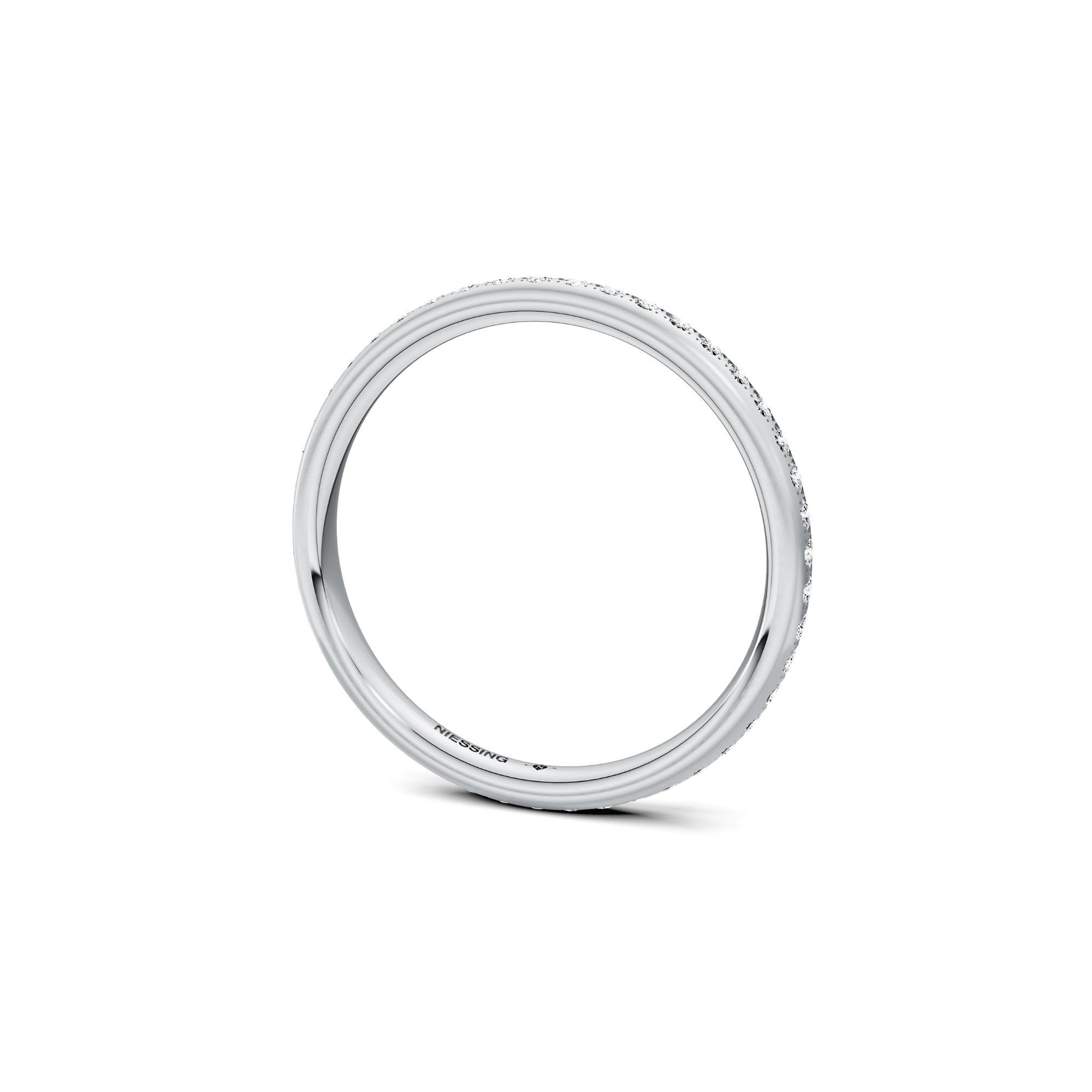 Niessing Satellite Colors oval Ring (N321570-46br-gvs2-satin-pt) aus Platin mit Diamant