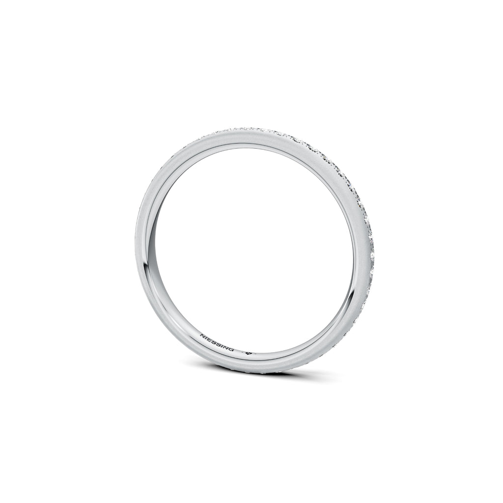 Niessing Satellite Colors oval Ring (N321570-46br-gvs2-velvet-pt) aus Platin mit Diamant