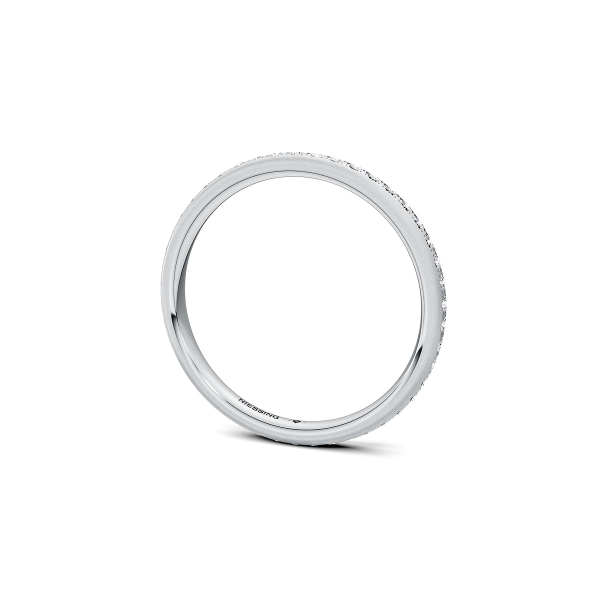 Niessing Satellite Colors oval Ring (N321570-46br-gvs2-velvet-pt) aus Platin mit Diamant