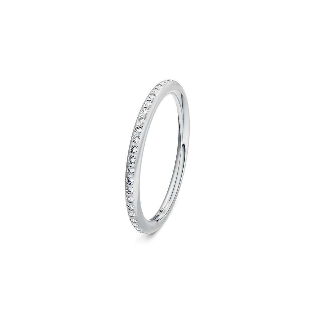 Niessing Satellite Fine Ring (N281970-gvs2-satin-pt) aus Platin mit Diamant