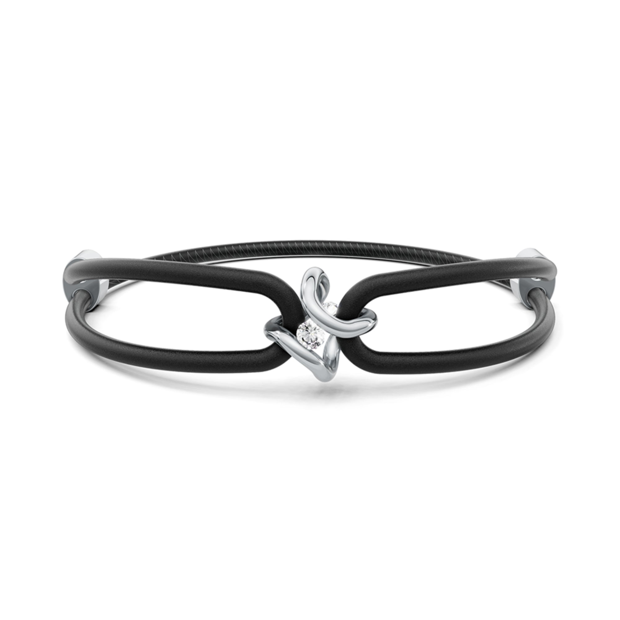 Niessing Spannring® Ära Armband (N392910-black-pt) aus Platin mit Diamant