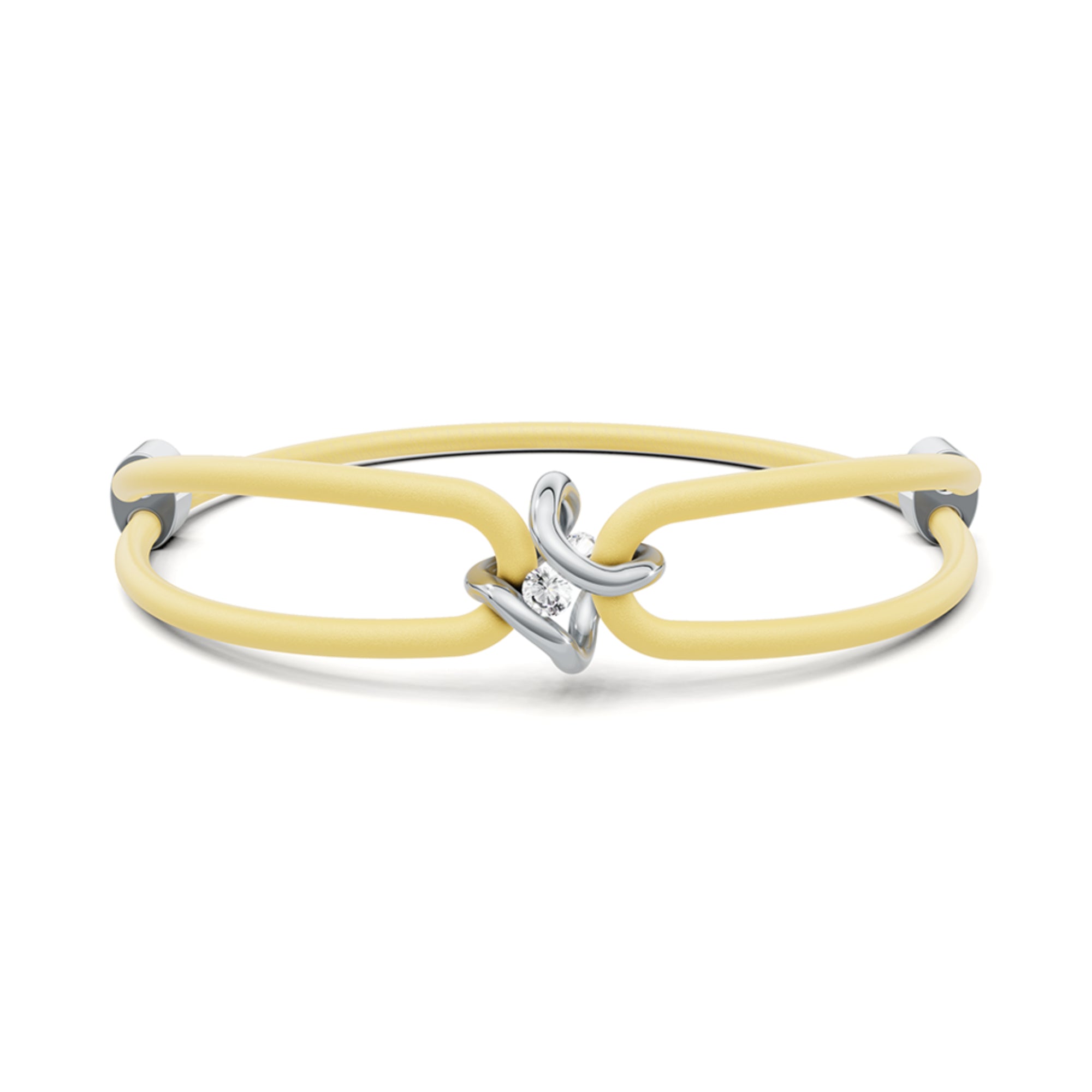 Niessing Spannring® Ära Armband (N392910-canary-pt) aus Platin mit Diamant