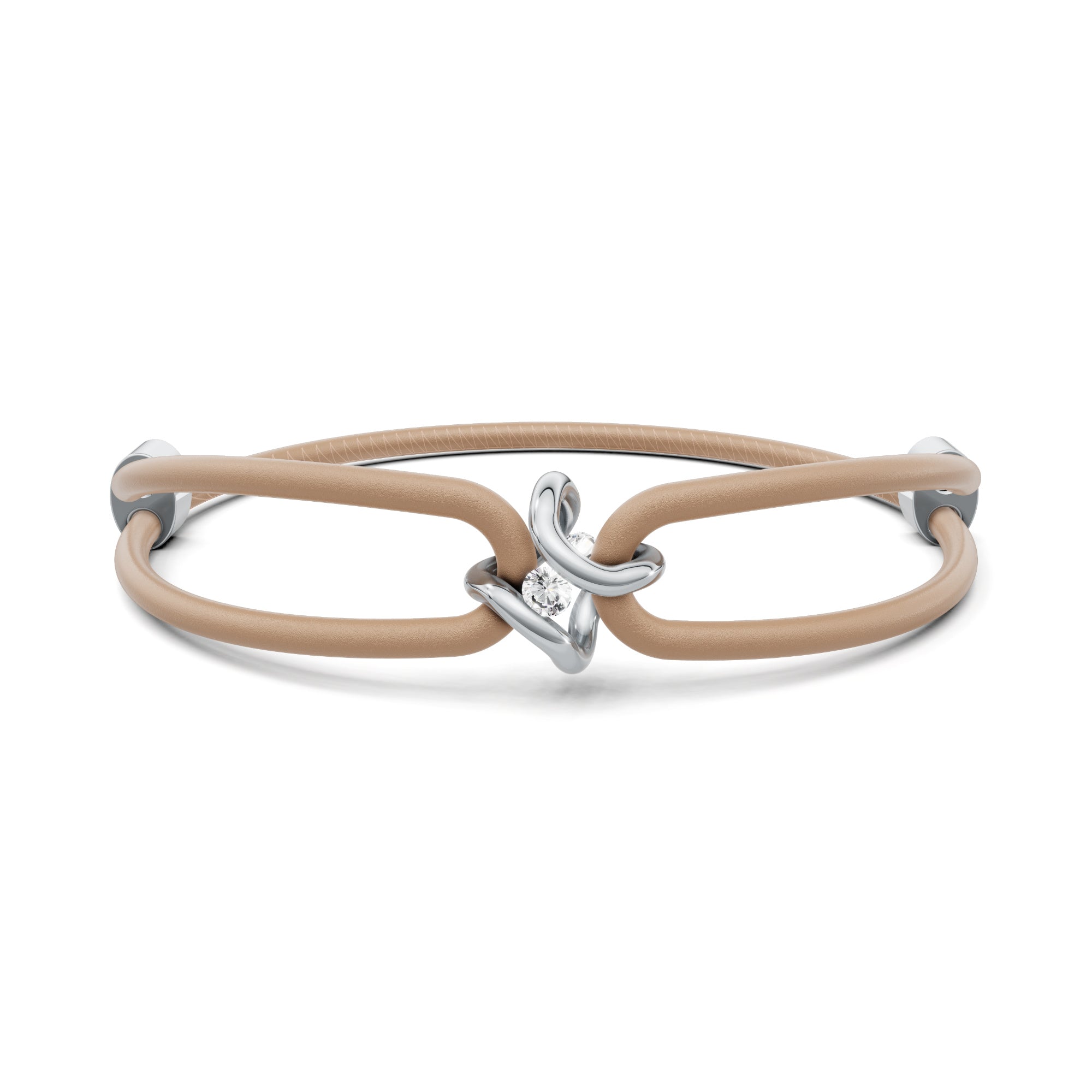 Niessing Spannring® Ära Armband (N392910-taupe-pt) aus Platin mit Diamant