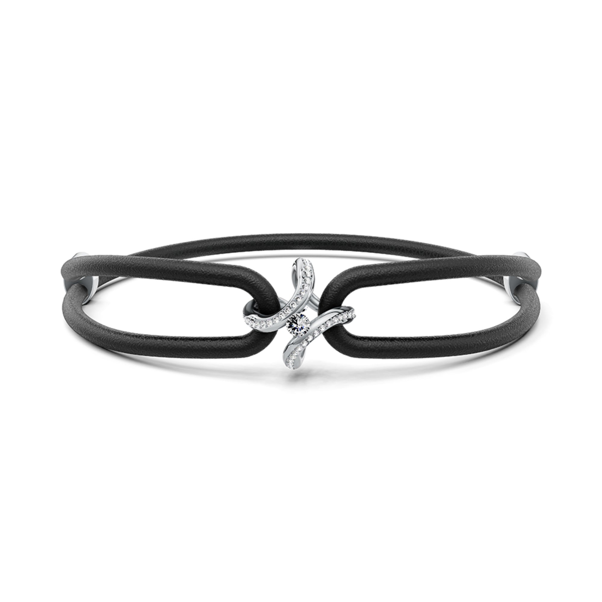 Niessing Spannring® Ära Highlights Armband (N392915-black-pt) aus Platin mit Diamant