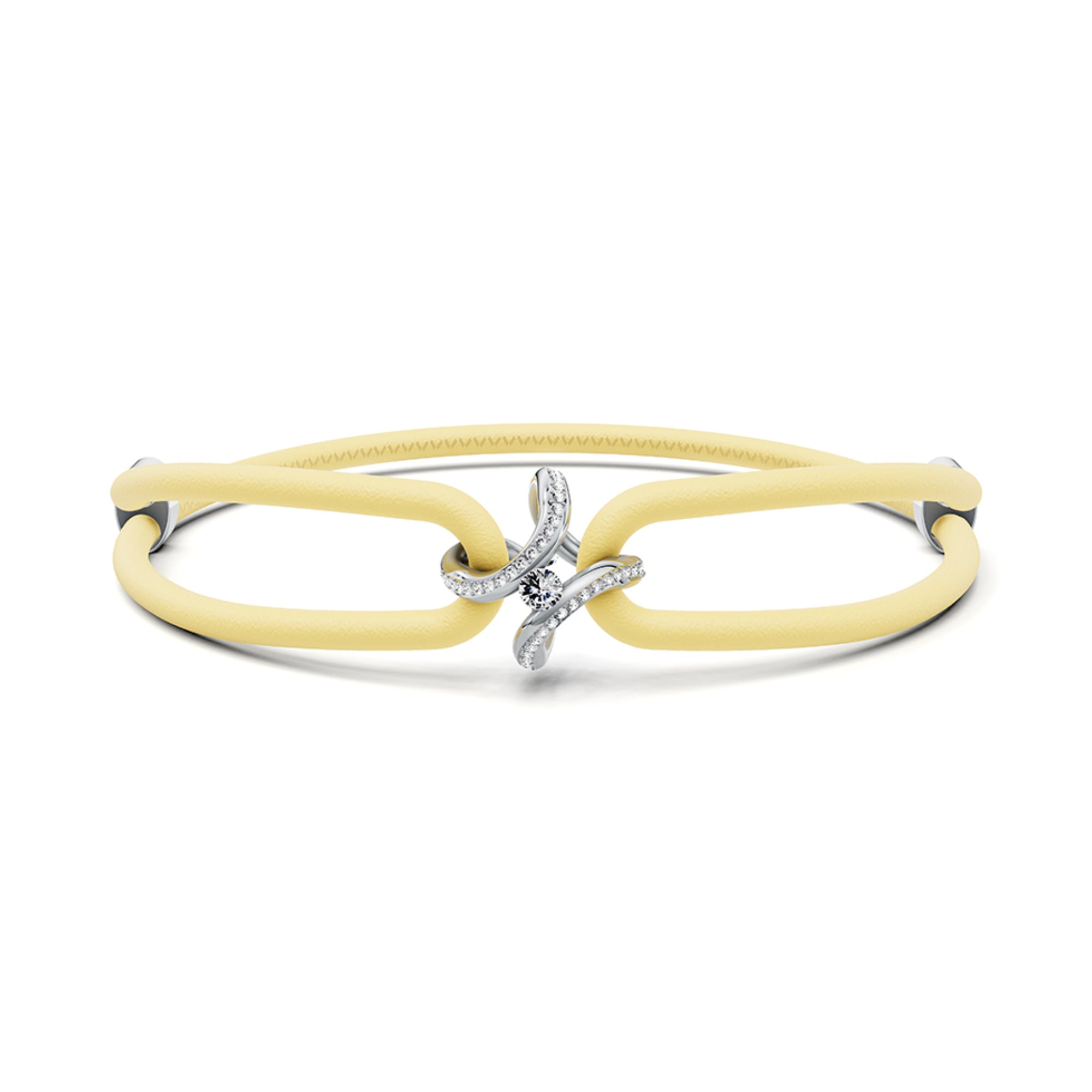 Niessing Spannring® Ära Highlights Armband (N392915-canary-pt) aus Platin mit Diamant