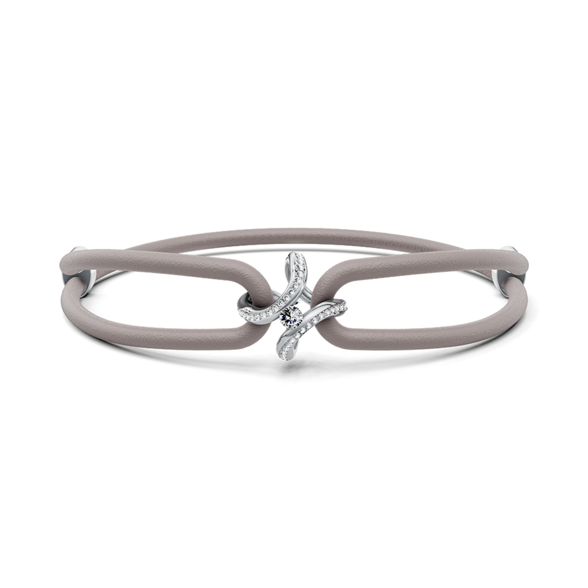 Niessing Spannring® Ära Highlights Armband (N392915-grau-pt) aus Platin mit Diamant
