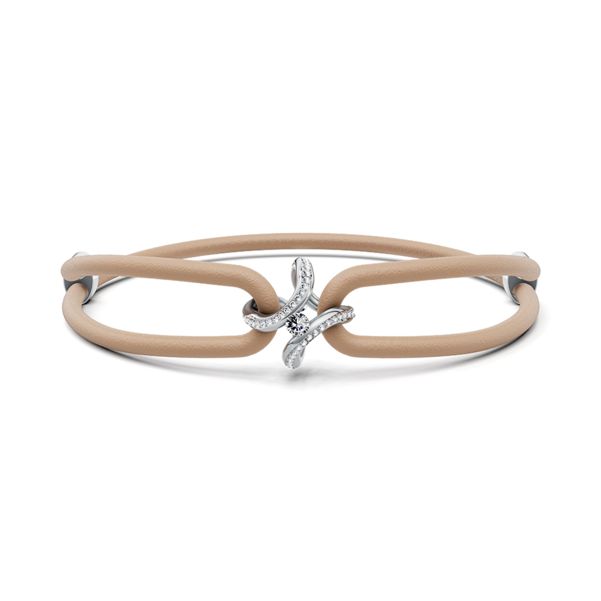 Niessing Spannring® Ära Highlights Armband (N392915-taupe-pt) aus Platin mit Diamant