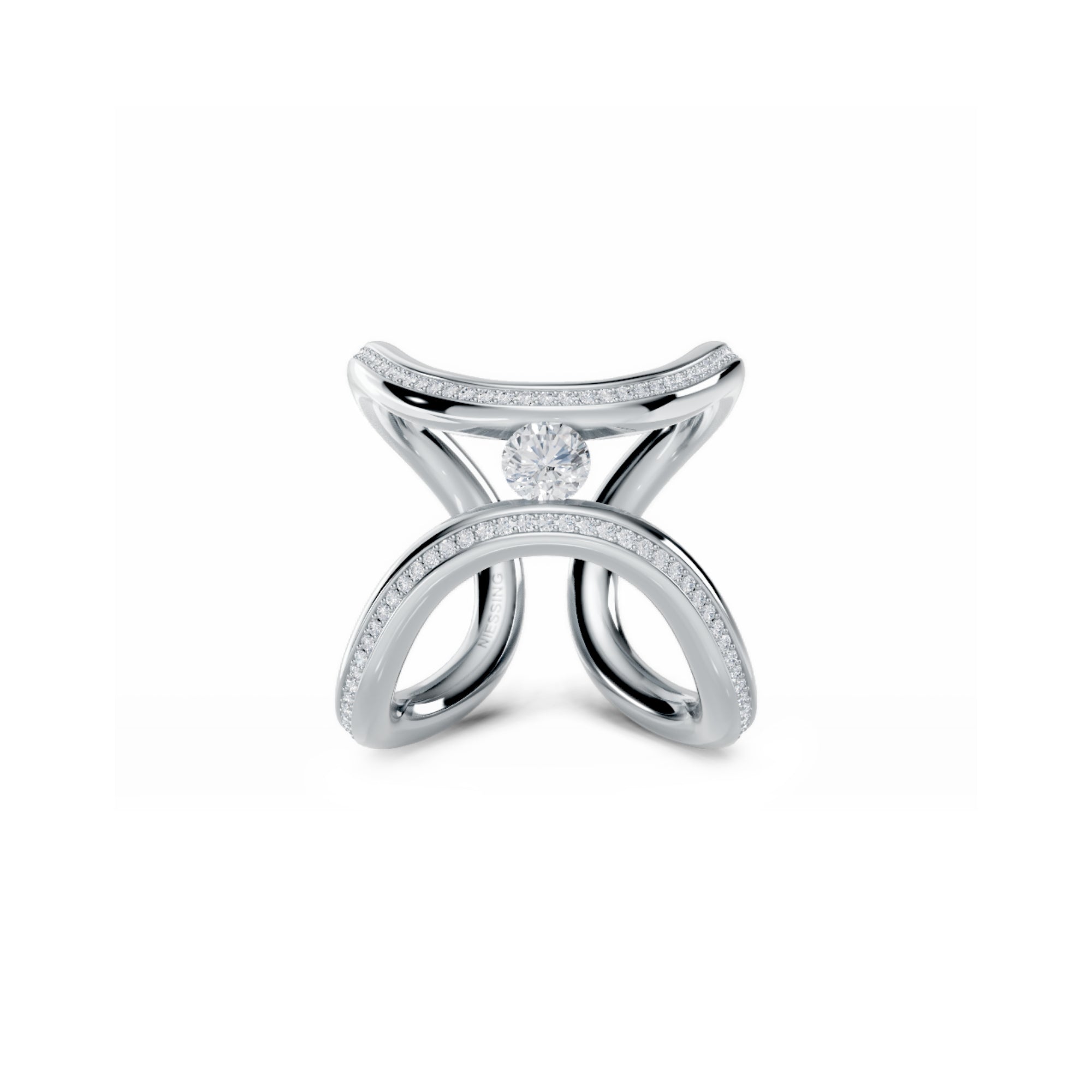 Niessing Spannring® Ära Highlights (N391915-pt) aus Platin mit Diamant