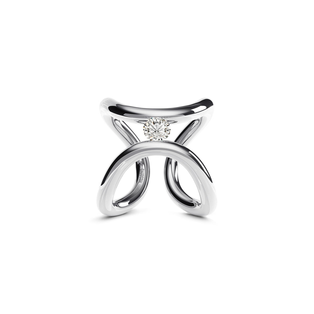 Niessing Spannring® Ära (N391910-pt) aus Platin mit Diamant