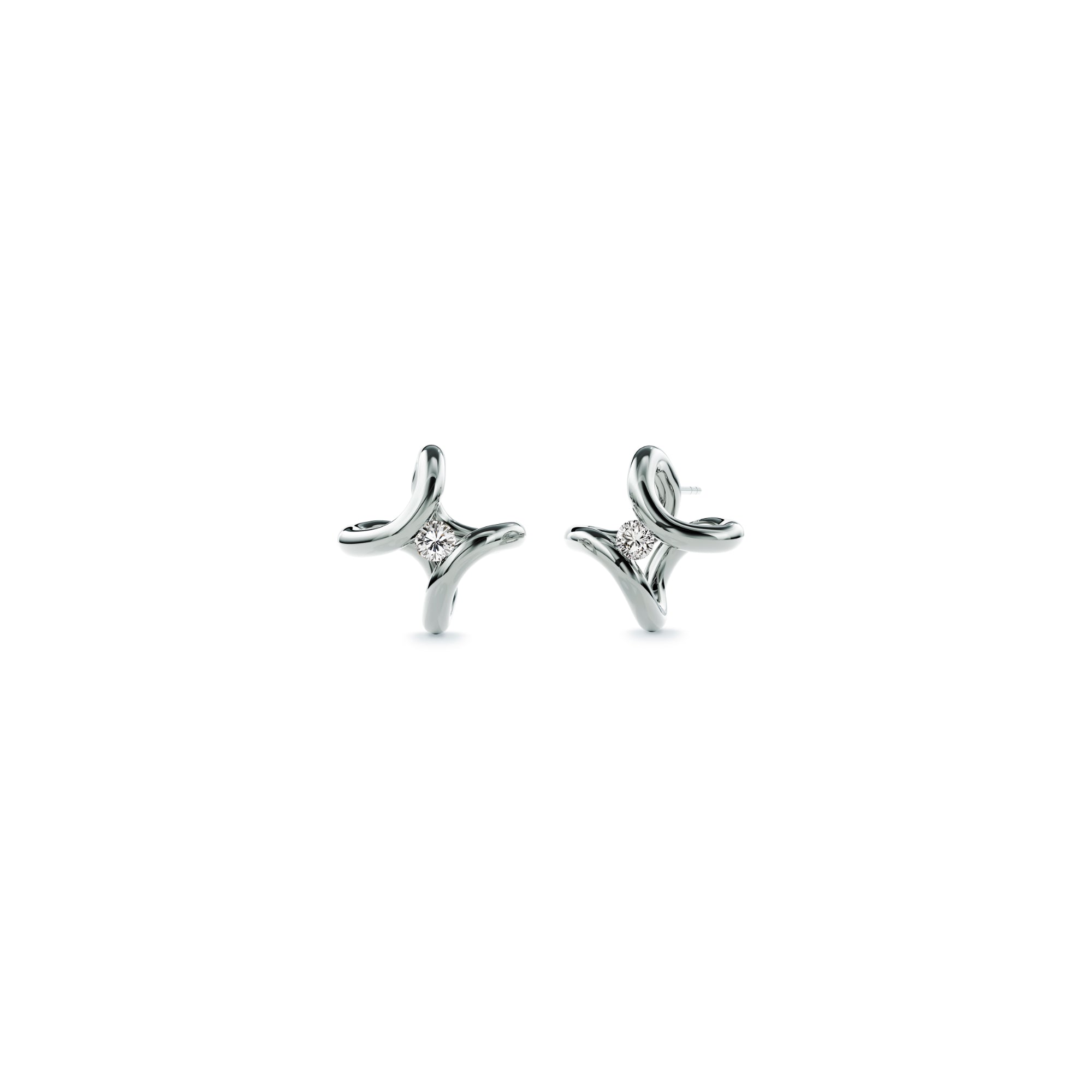 Niessing Spannring® Ära Ohrstecker (N414910-pt) aus Platin mit Diamant