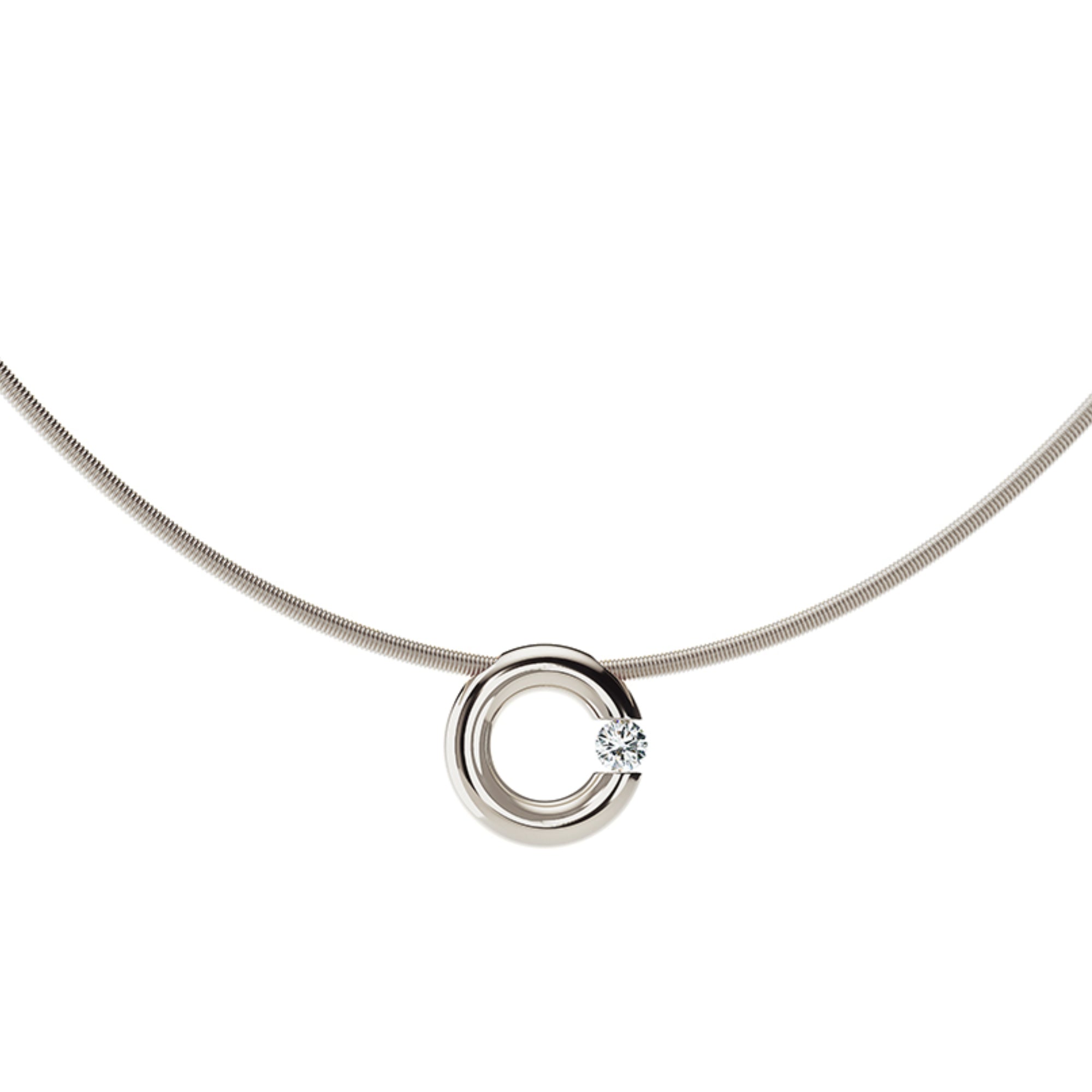 Niessing Spannring® Anhänger - N353924-12mm-0.1ct (1ct-gloss-fg) mit Diamant